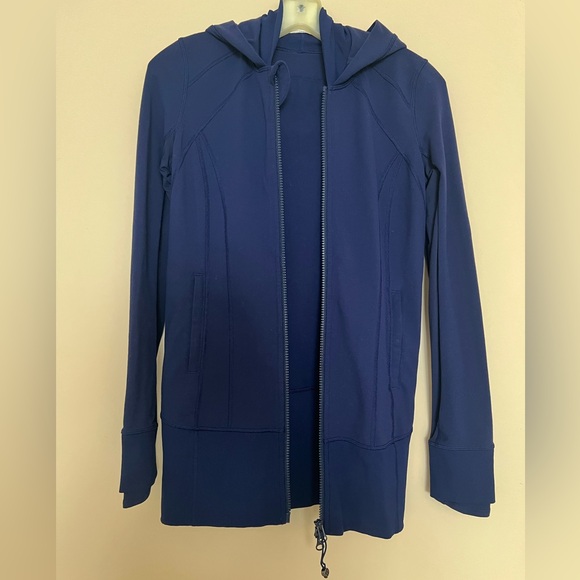 Lululemon navy blue hooded Long Jacket - Picture 4 of 16
